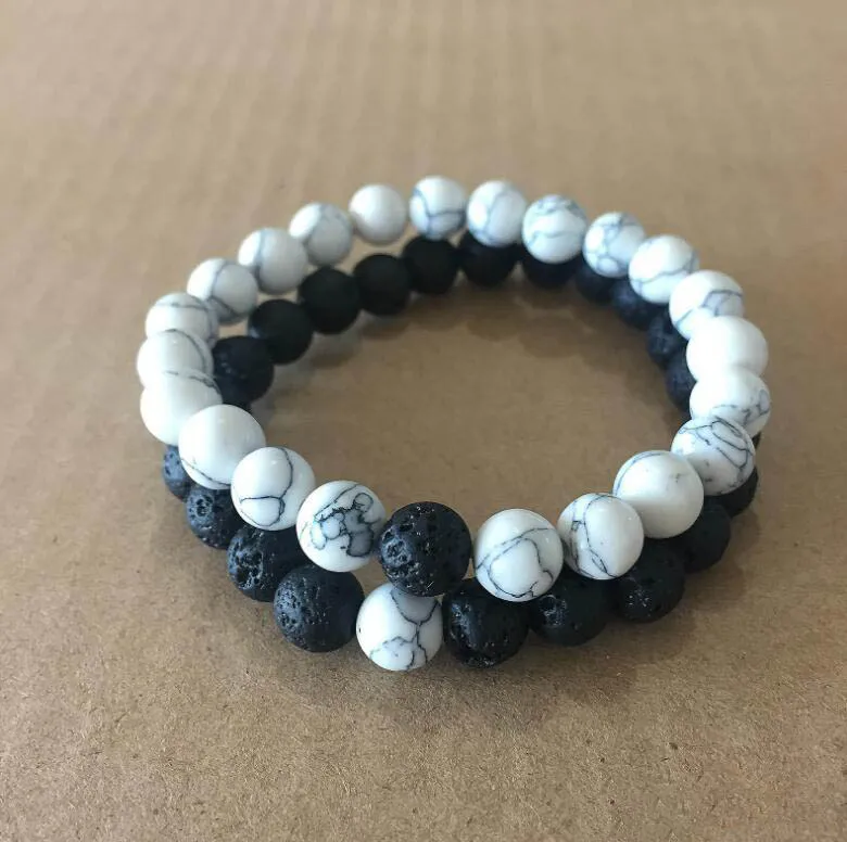 Bracelets Chakra en perles de lave naturelles pour hommes et femmes, pierre d'énergie de guérison, méditation, Bracelet Mala, diffuseur d'huile essentielle, bijoux à la mode