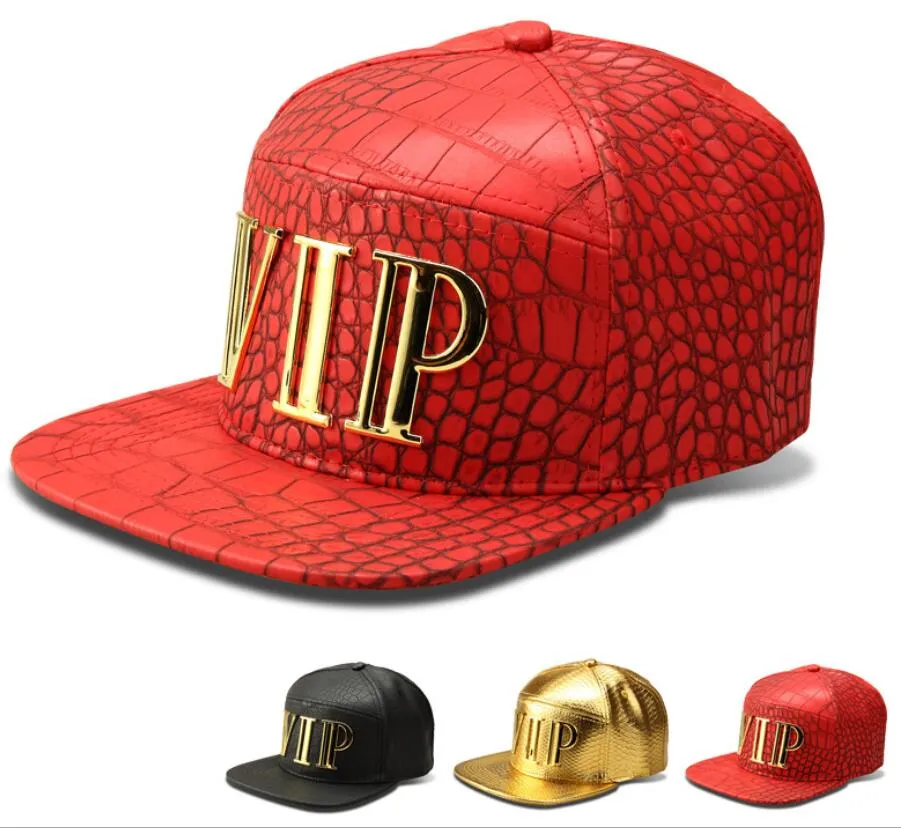 1 Pecs Faux Leather Baseball Caps Gold Dollar VIP Logo With Bling