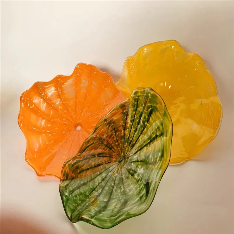 DIY Hand Blown Glass Plates For Wall Decor Chihuly Style Custom Glass
