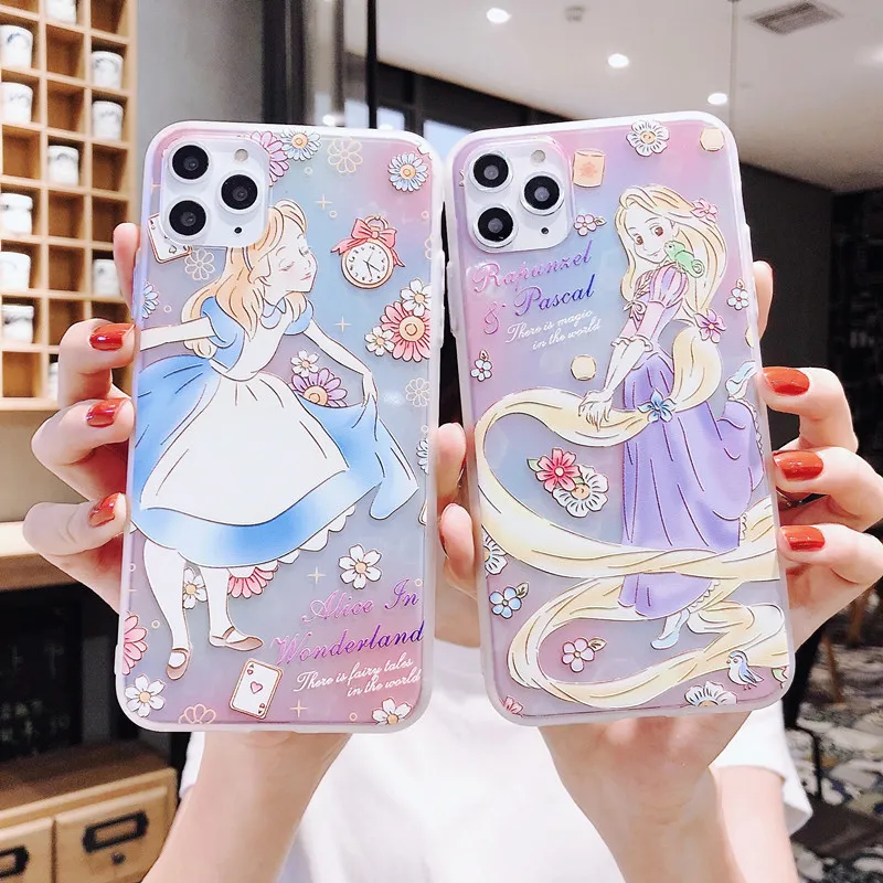 Telefonväska Mode Mobiltelefonväska till iPhone 7 8 x XR XS 11 Pro Maxx Mermaid Cartoon Soft Shell Protective Case