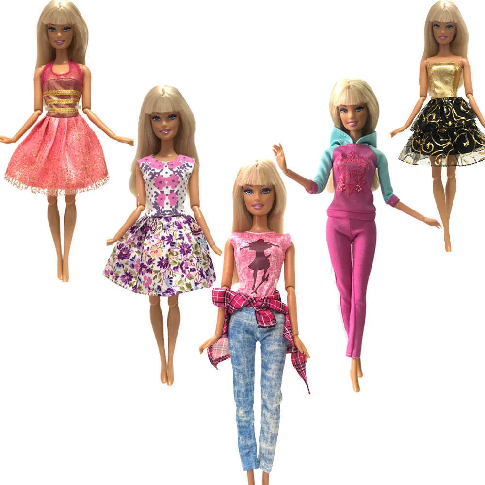 Mix Style 5 Pcs Lot Wholesale Doll Clothes Accessories Fashion Casual Wear Baby Doll For Girl 28CM 30CM DIY Toys