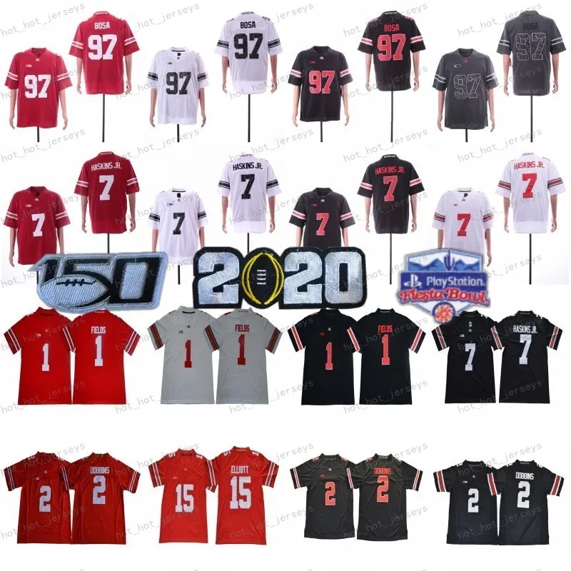 2020 Ohio State Buckeyes Jersey OSU 1 Justin Fields 2 Chase Young JK