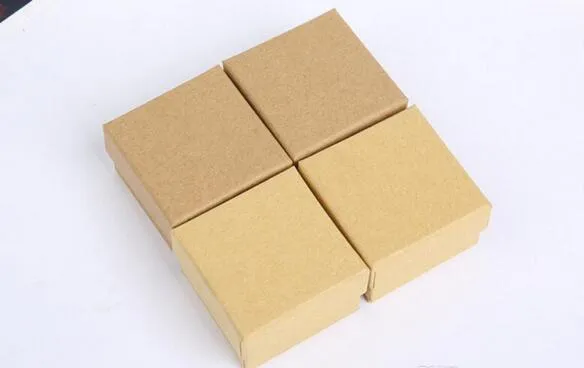 7 7 3cm Regalo Kraft Box Portagioie Confezione vuota Custodia per il trasporto Cartone 50 pezzi / lotto GA55274x