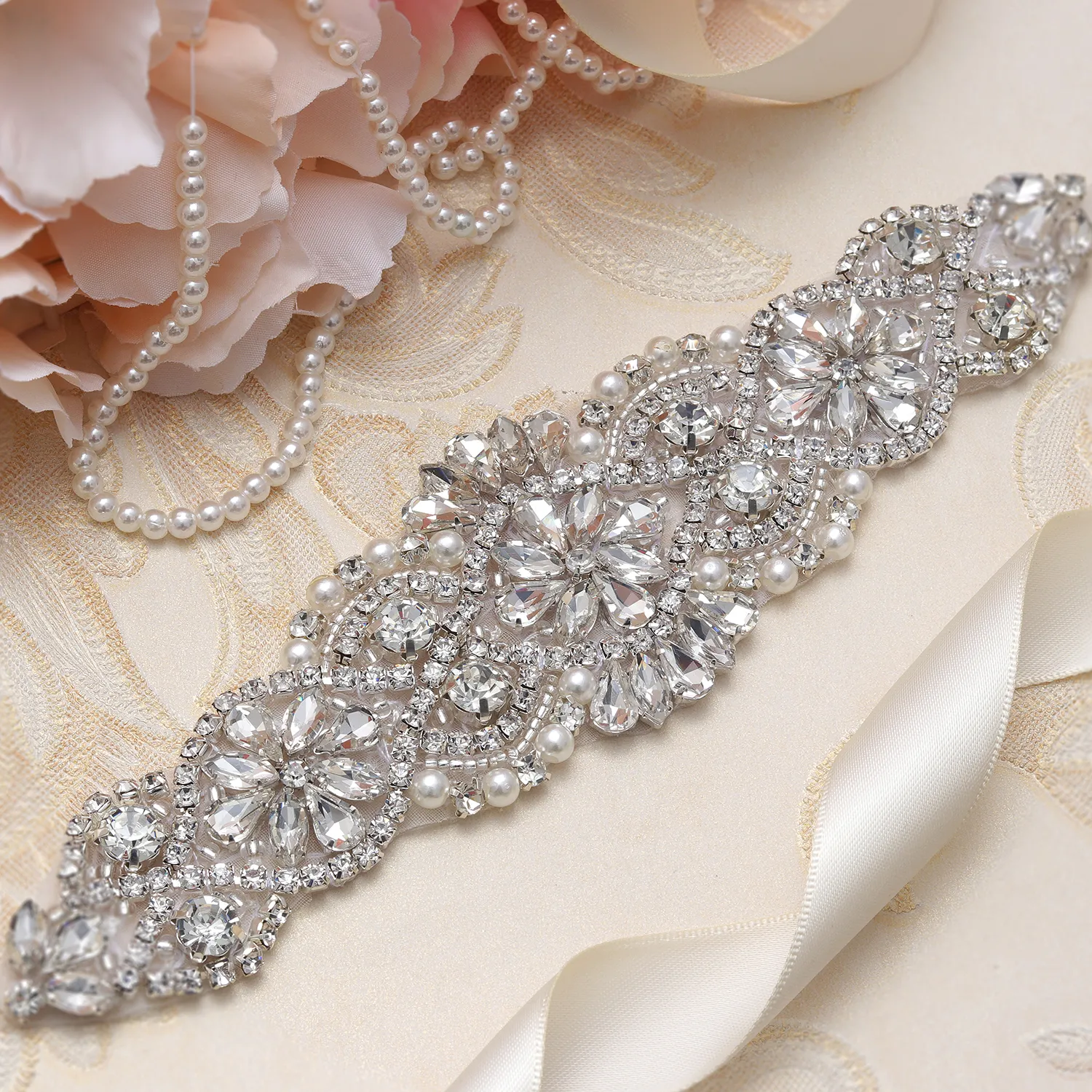 MissRDress Pearls Wedding Belt Rhinestones Belt Bridal Gown Belts Silver  Crystal Bridal Belt For Wedding Gown YS837230c From Ai789, $12.04