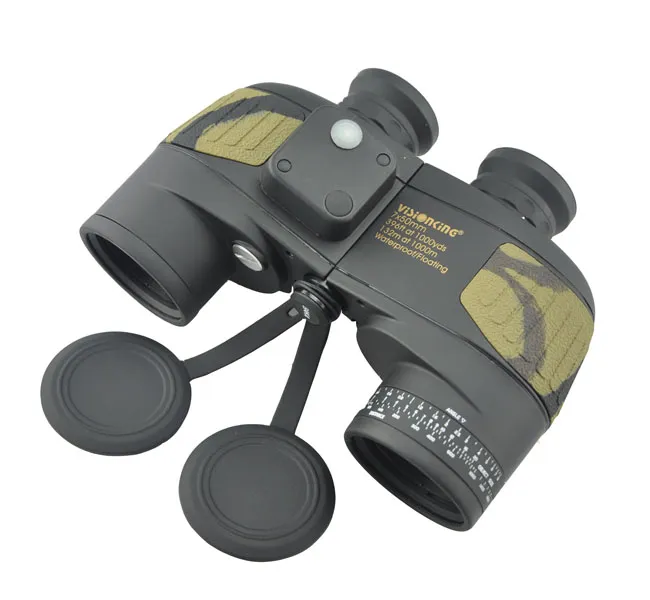 Jumelles flottantes étanches Visionking 7x50 BAK4 avec boussole intégrée Prismaticos télémètre télescopes de chasse étanches