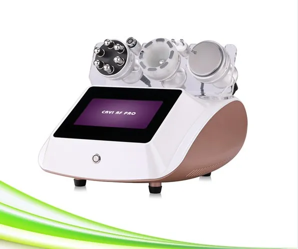 Ny 6 i 1 Cavitation Radio Frekvens Hud Åtdragning Whitening RF Cavitation Vakuum Fett Avlägsnande Slim Laser Cavitation Machine