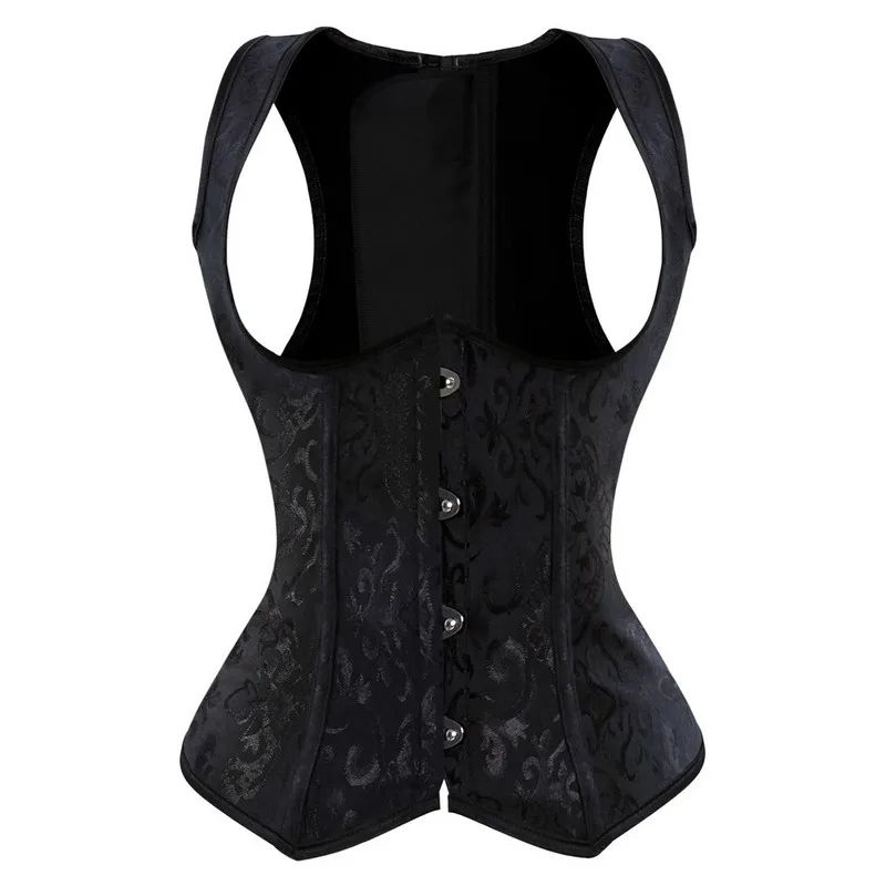 Kadınlar jakard halterneck underbust korse yelek spiral çelik kemikli vücut şekillendirici bel cincher slimming korselet artı boyut S-6XL BLA280L