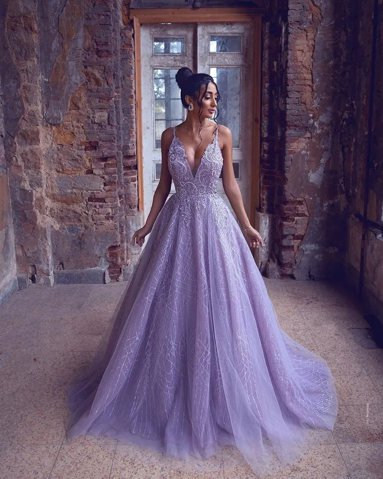 Pretty Prom Dress 2021 Fantasy Gown Light Purple Lace Tulle Corset Bac –  AnnaCustomDress