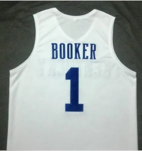 mulheres costume Homens Jovens VintageDEVIN Booker # 1 Kentucky Wildcats basquete Jersey Tamanho S-4XL ou personalizado qualquer nome ou número de jersey
