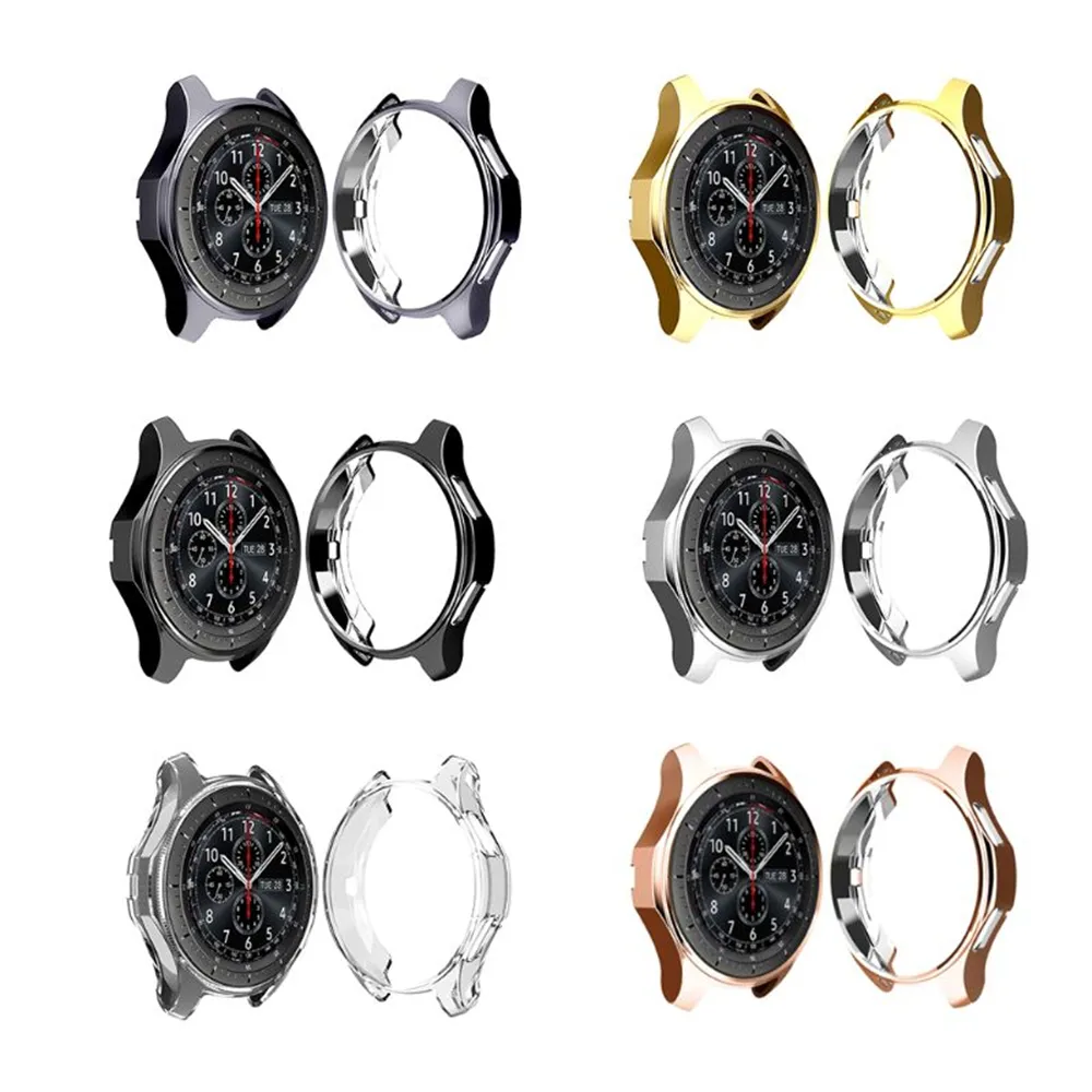 46mm Kaplama TPU Çizik Dayanıklı Çerçeve Koruyucu Kılıf Kapak Kabuk Samsung Dişli S3 Klasik S4 Galaxy Watch için