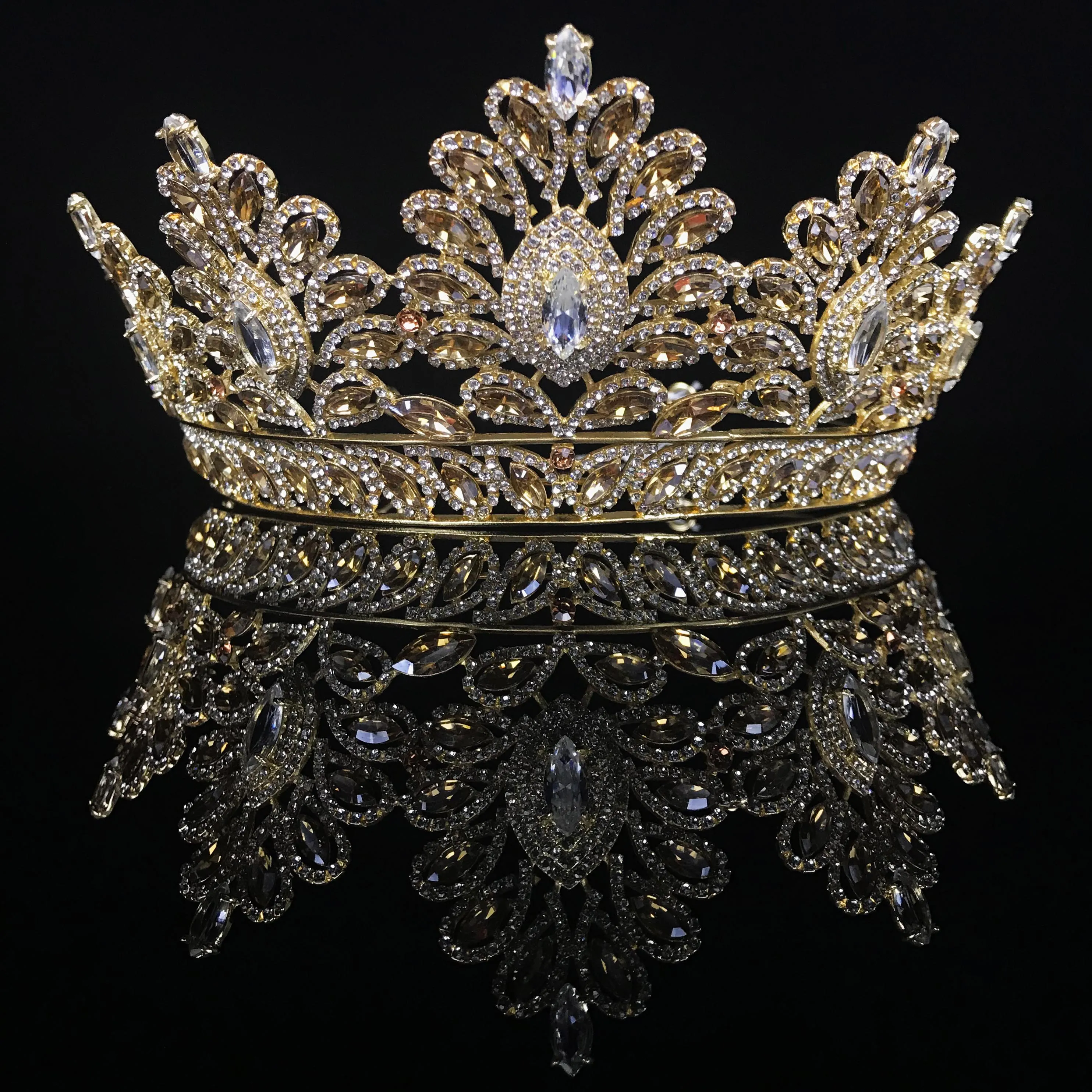 Nieuwe Luxe Kristallen Bruidskronen Tiara Hoofdband Bruiloft Sieraden verjaardagsfeestje prinses Kroon haar Decors juweel bruiden sieraden