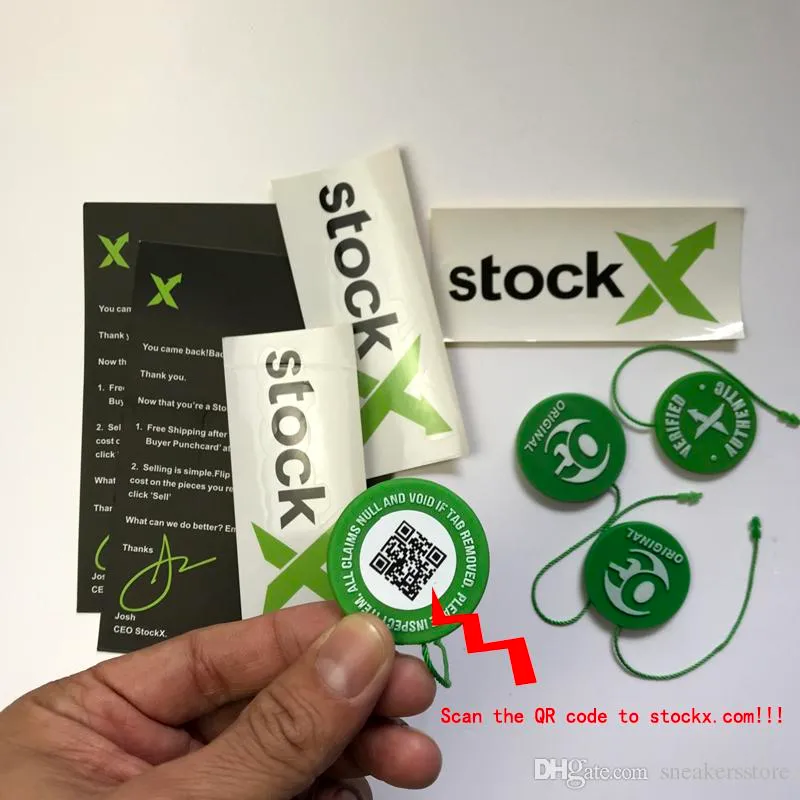 2019 New Stock X OG QR Code Sticker Green Circular Tag Plastic Shoe