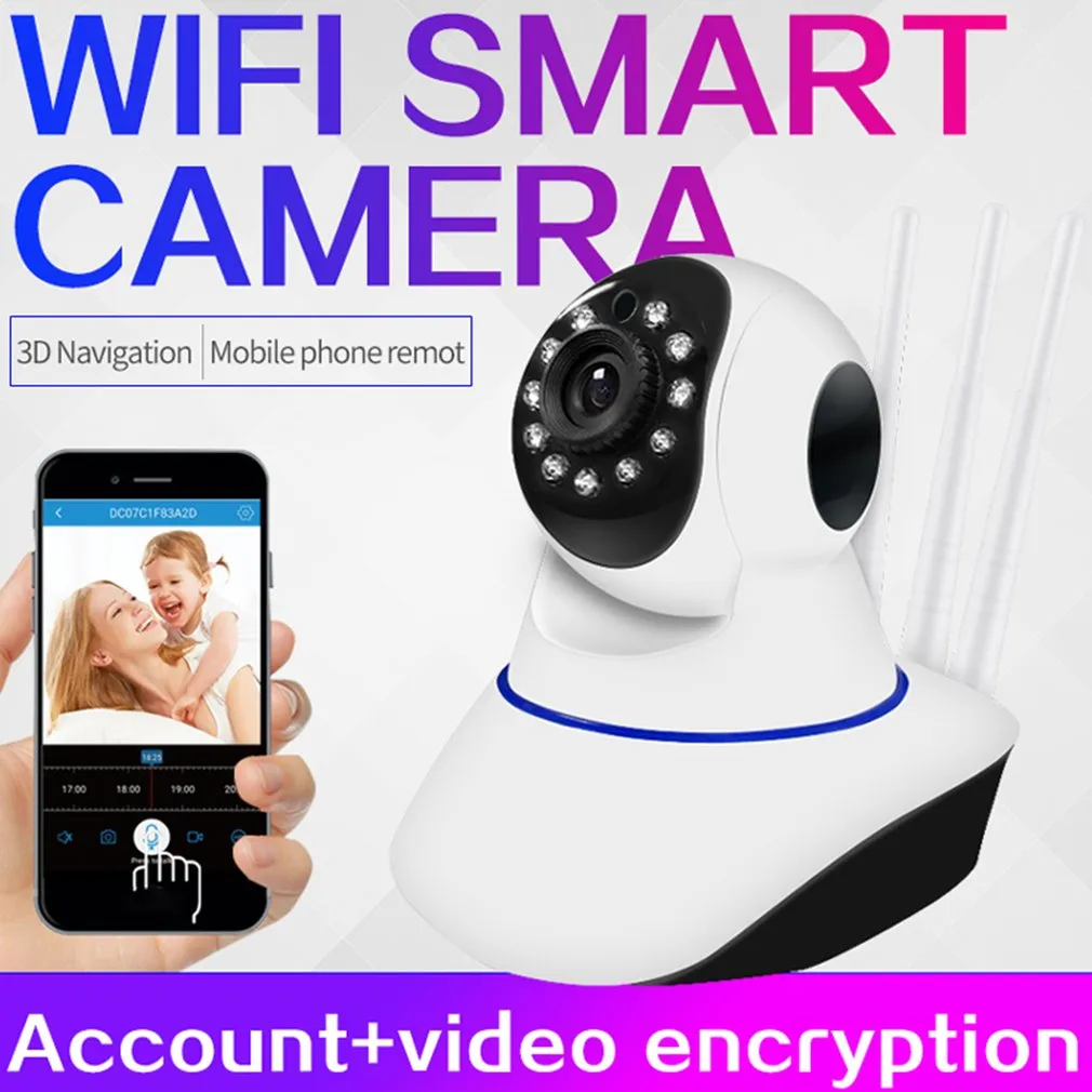 Caméra IP de sécurité à domicile 360, sans fil, HD 1280 720P, WIFI, Audio,  Vision nocturne