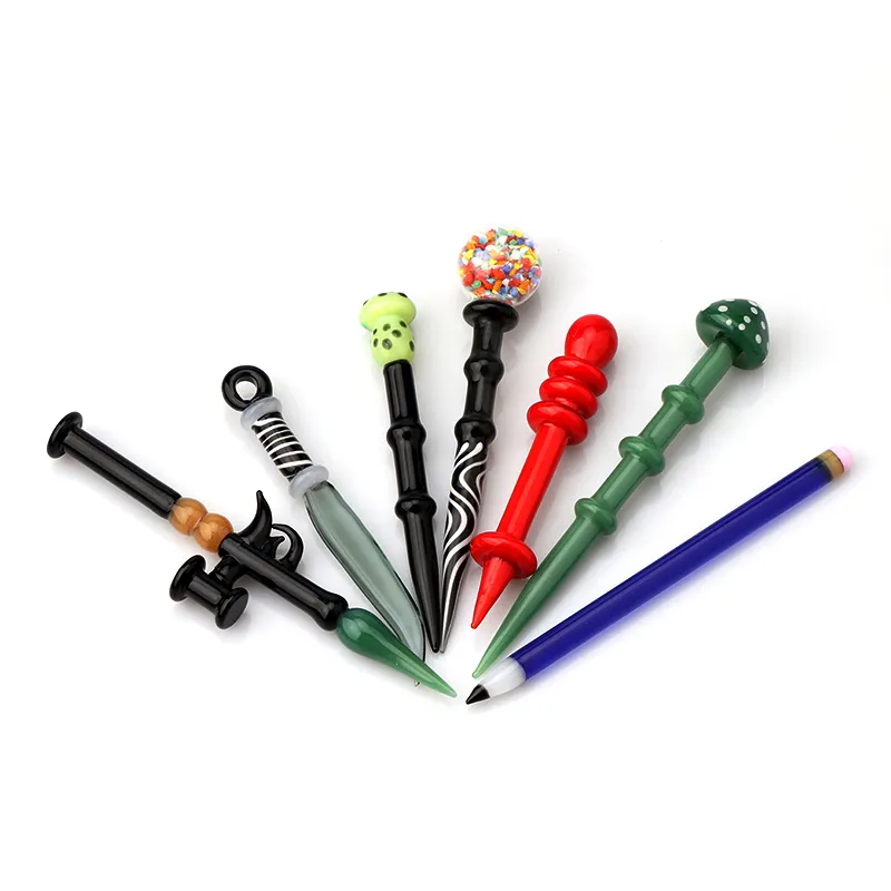 New Glass Bubble Cap Pencil Mushroom Knife Dabber Stick carb cap oil rig for glass bong water pipe smoke accessory