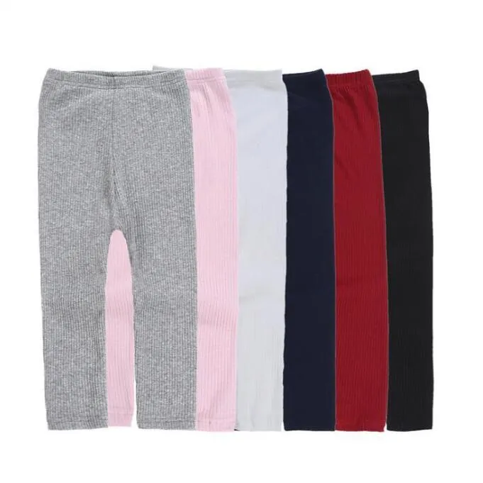 Girls Candy Color Stretch Pants Knitted Bottom Socks Leggings Kids Solid Tights Mid Waist Warm Cotton Fashion Pants Baby Clothing D6380