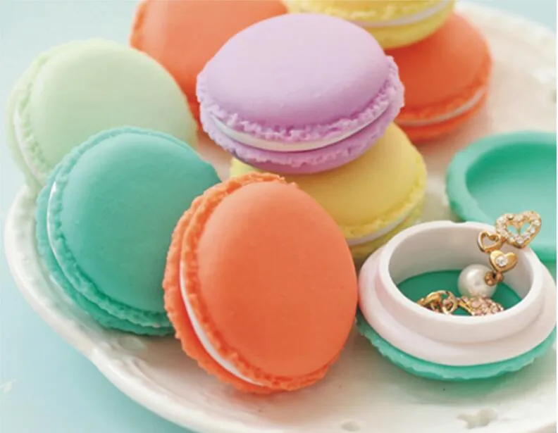 Boîte à bijoux macaron couleur bonbon mignon paquet pour boucles d'oreilles bague collier pendentif Mini petit emballage de bijoux cosmétiques