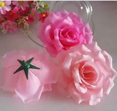 10 cm avorio fiori artificiali testa di rosa di seta decorazione fai da te vite fiore parete decorazione della festa nuziale fiori artificiali oro per decor100 pz / lotto