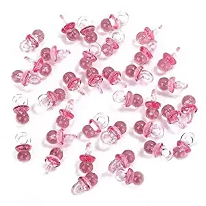 Små rosa akryl baby pacifiers baby shower dekoration bord sprida