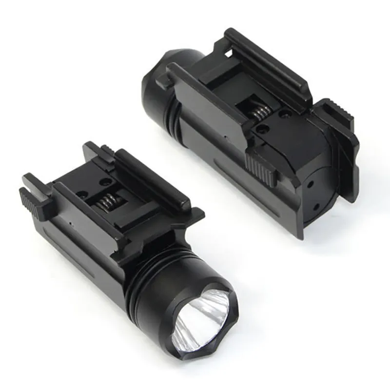Taktisk NCSTAR Compact LED Pistol Light 200 Lumen Jakt ficklampa med 20mm Quick Release Mount Base