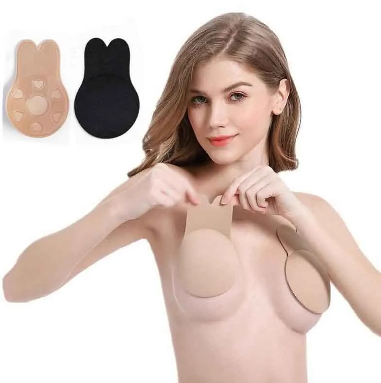 Women Rabbit Ear Chest Stickers Anti Sag Paste Invisible Silicone Bra  Adhesive Bras Breast Pads Nipple Covers Placket From Wumartstore888, $2.81