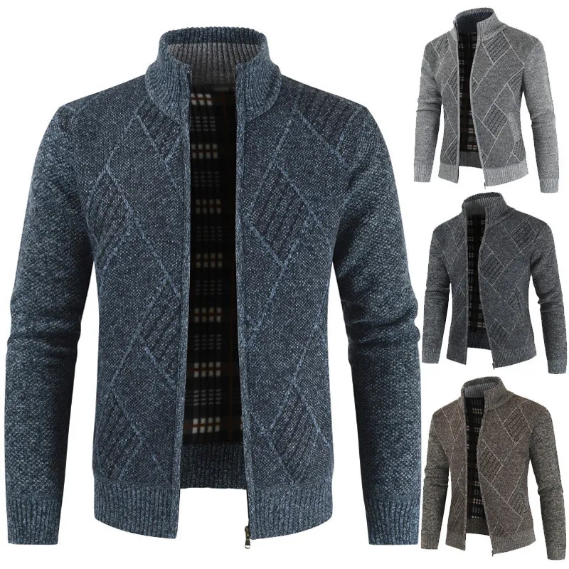 2019 nuovo maglione cardigan con zip a maniche lunghe per il commercio transfrontaliero invernale da uomo maglione casual a maniche lunghe