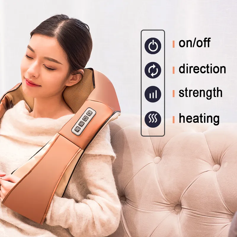 Massaggiatore cervicale per schiena e collo Scialle Dispositivo termico per rulli elettrici Manuale Macchina per massaggio per auto domestica in Cina