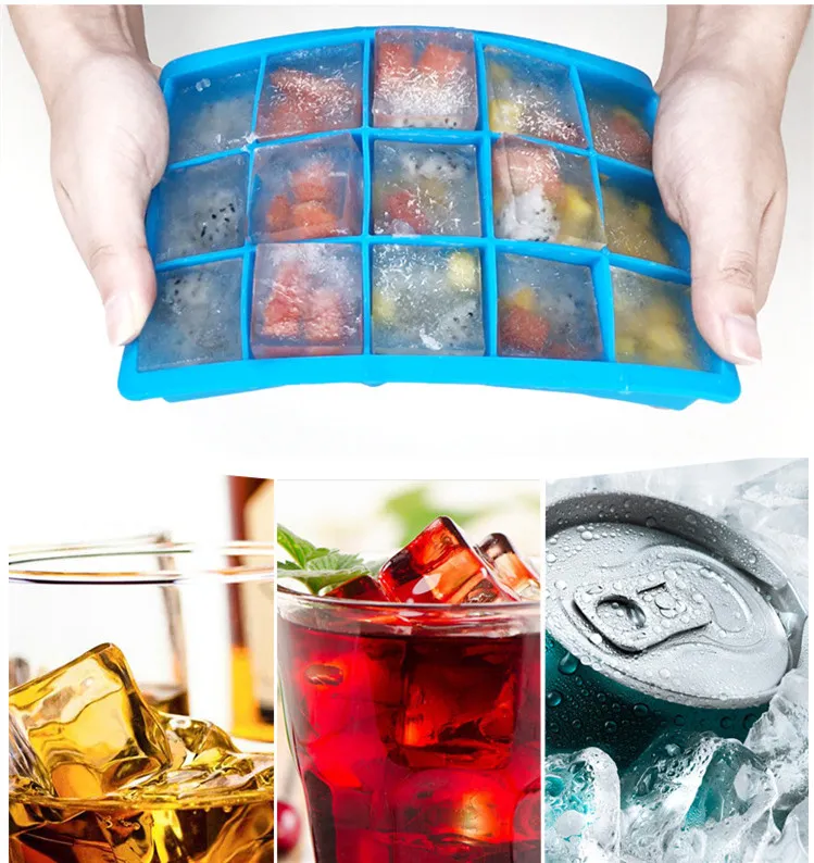 DIY-gereedschap 24 Raster Siliconen Ice Cube Lade Mallen Desert Cocktail Juice Maker Square Mold Min