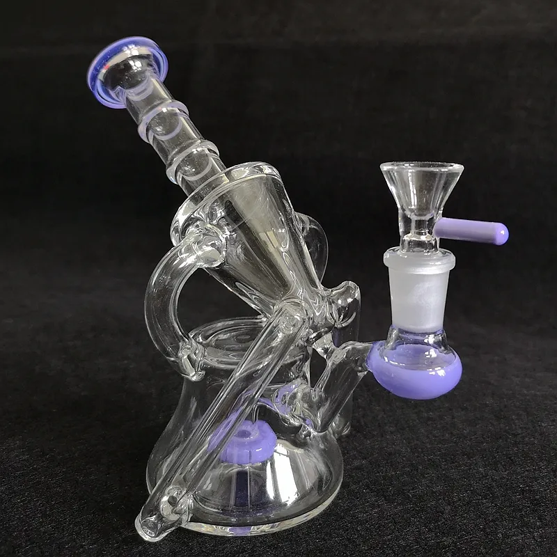 Douchekop perc Recycler Hookahs Sidecar Mondstuk Stijl Bongs Water Pijp met Glazen Kom DAB Rigs Oliereilig Hookah Roken Pijpen 14.5mm Vrouwelijke Joint XL-1972