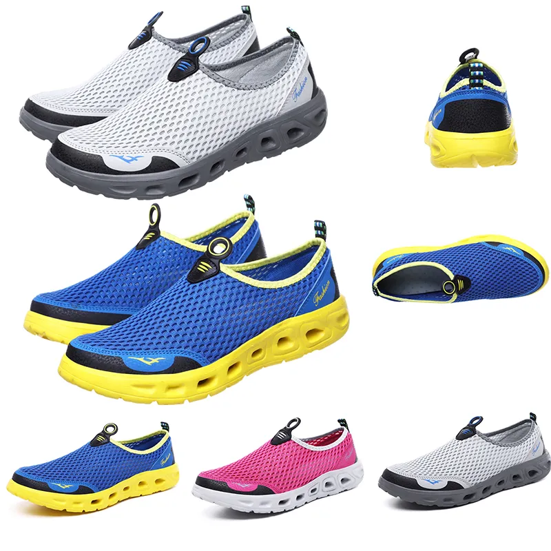 Relojes de mujer corren zapatos Resbalón respirable del verano que vadea los zapatos deportivos entrenadores zapatillas de deporte de marca casera hecha en el tamaño de China 39-44