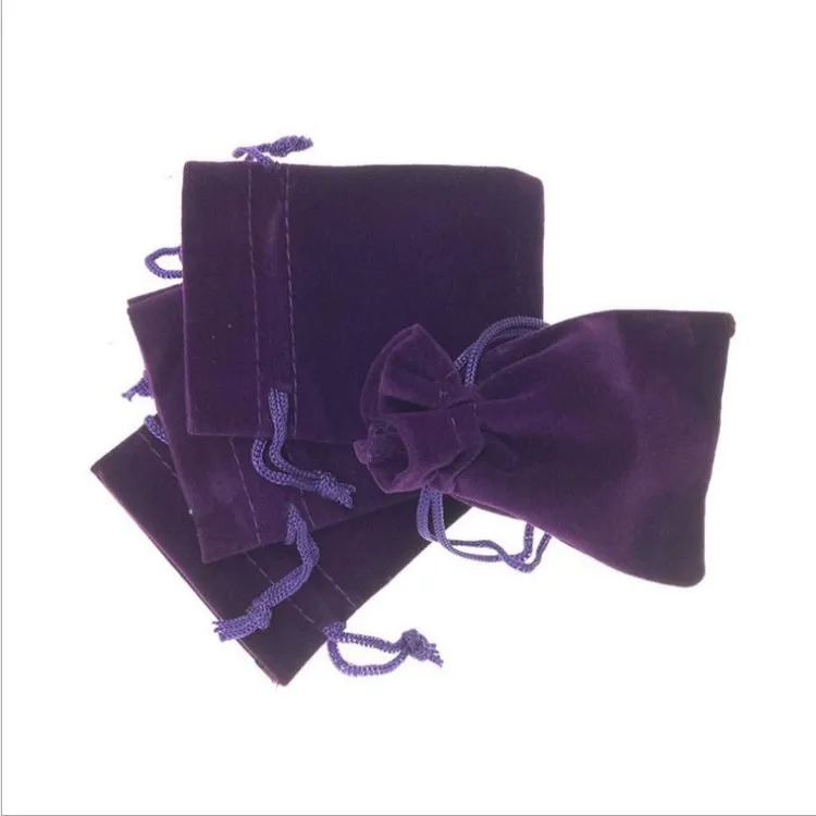 Velvet Jewelry Pouch Gift Set 3 Sizes For Necklaces, Bracelets, Purple