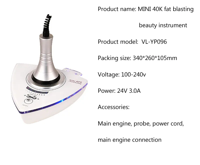 Mini appareil à ultrasons portable 40K cavitation ultrasons corps sculpture corps forme graisse brûler minceur dispositif CE