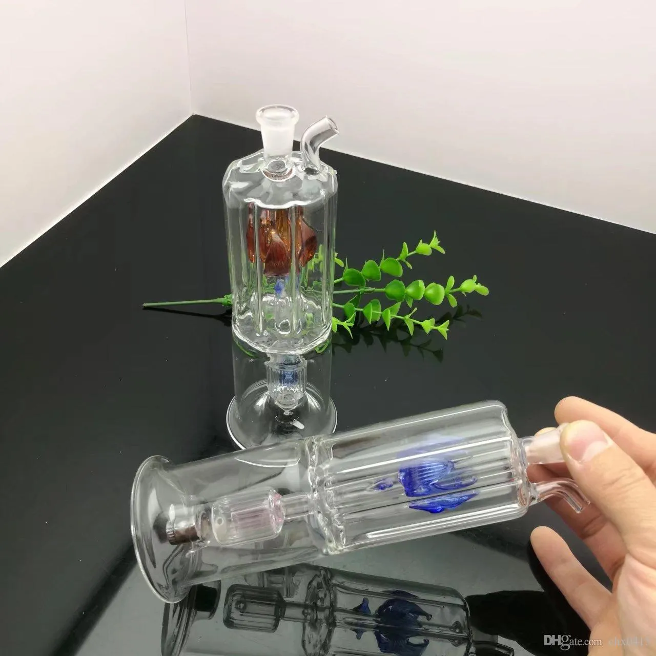 Double Layer Baffle Filter Glass Water Bottle Wholesale Glass Bongs Oil