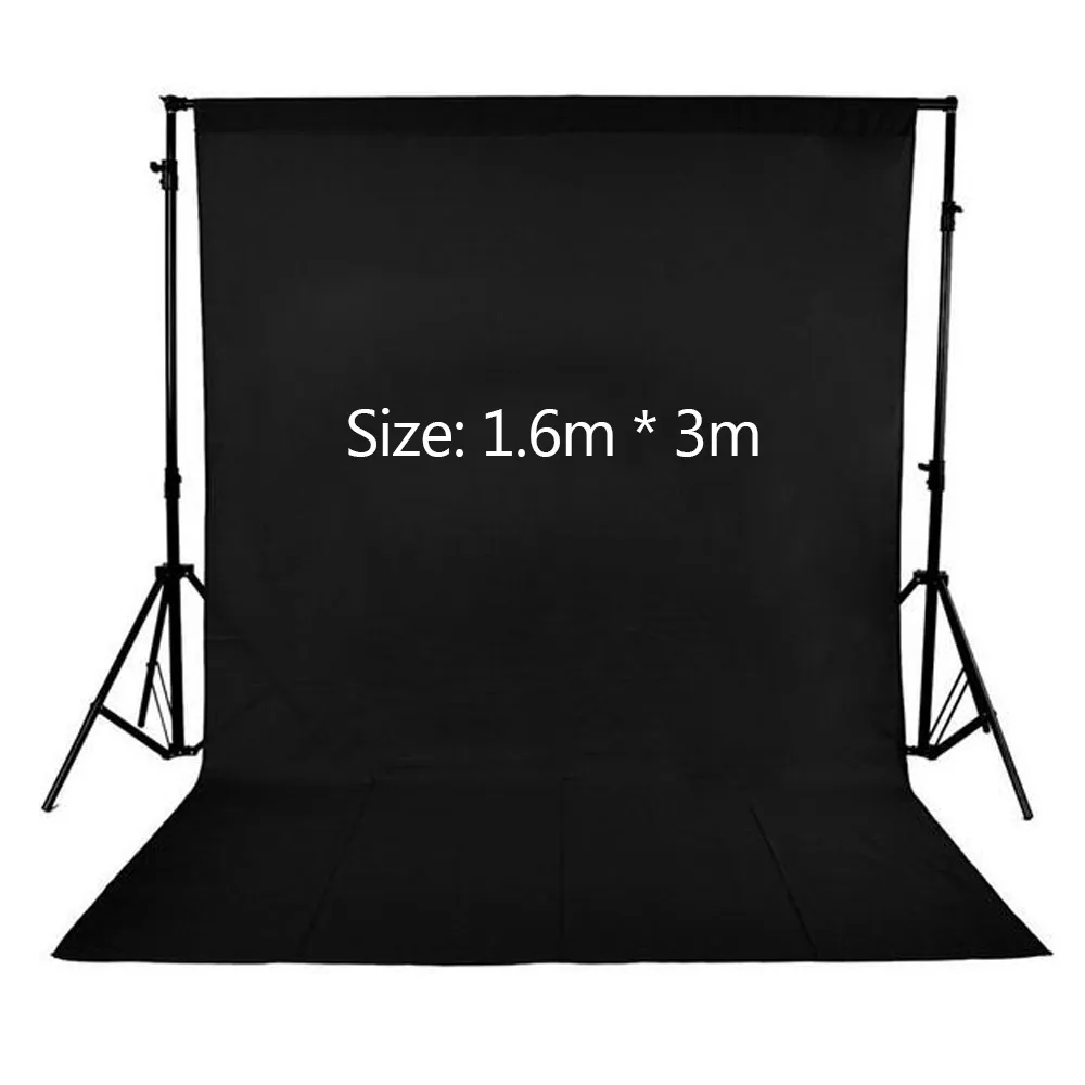 Livraison gratuite Kit de studio photo ensemble support de toile de fond avec sac de rangement arrière-plans non tissés noir blanc et mini clips