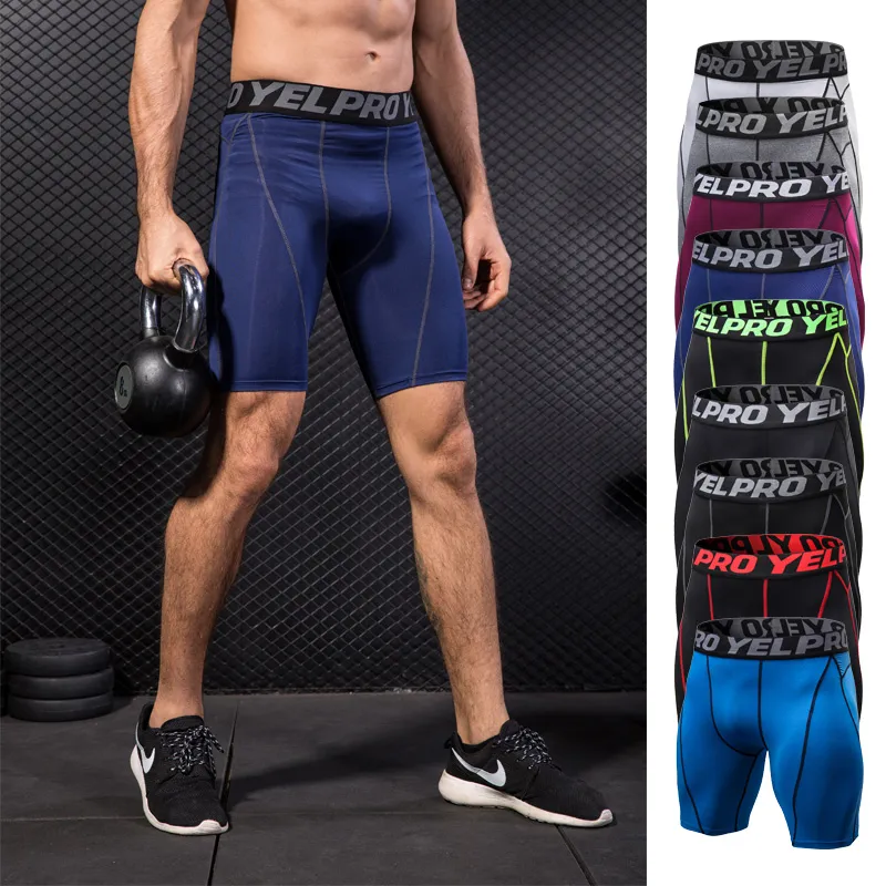 Short de course à Compression pour hommes, short de Sport, sous-vêtements noirs, collants de course, pantalons de survêtement, Fitness, troncs à séchage rapide