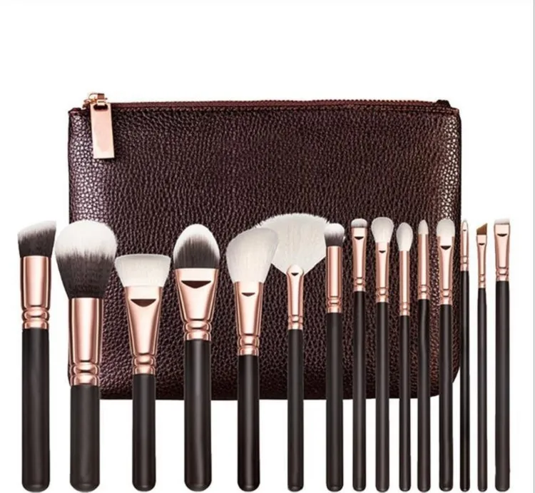 Brand high quality Makeup Brush 15PCS/Set Brush With PU Bag Professional Brush For Powder Foundation Blush Eyeshadow