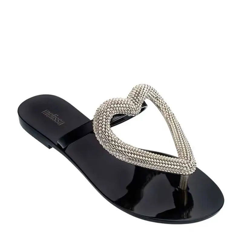 Flip Flop Big Heart Beach Buty 2019 Kobiety Płaskie Sandały Buty Dla Kobiet Sandały Galaretki Kobiet Jelly