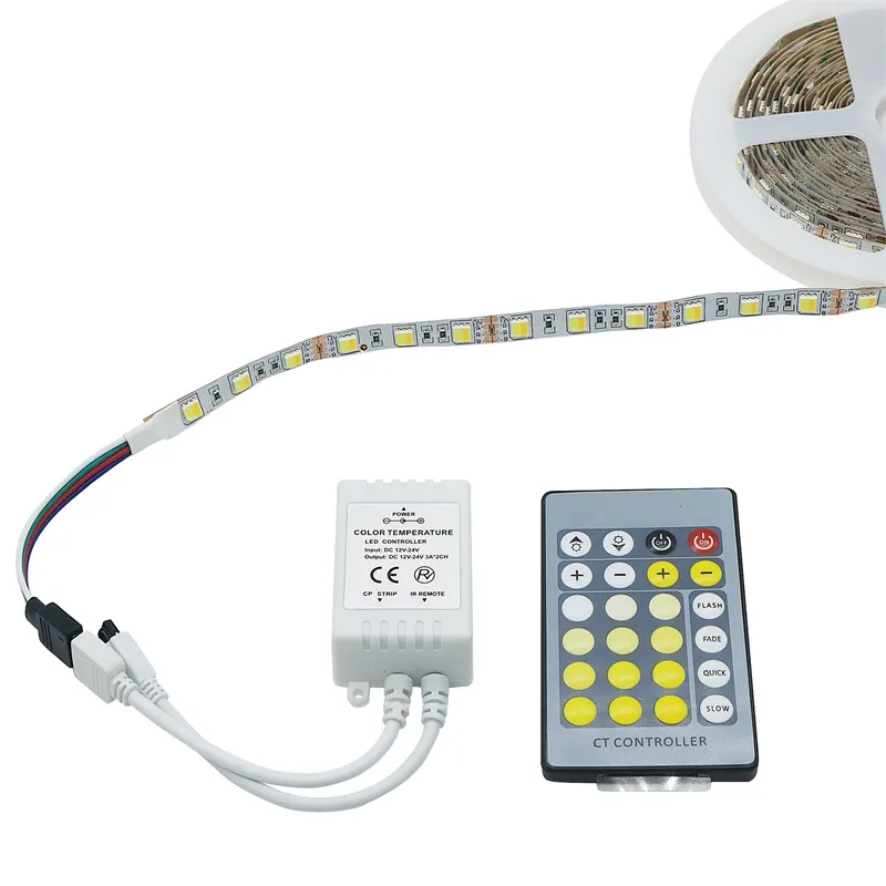 LED Controller IR 24-Key Color Temperature Controller DC 12-24V for ...