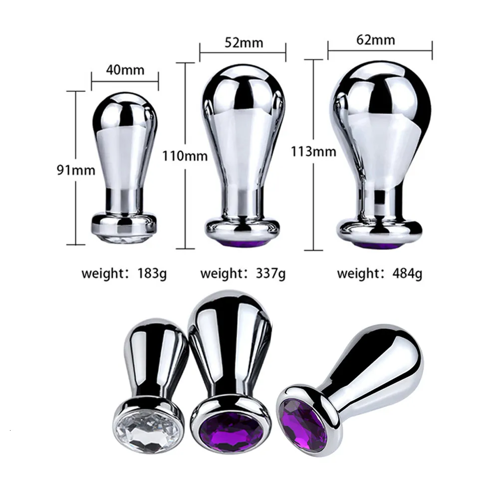 Adultos Anal Beads Aço inoxidável metal Plug Anal Dildo próstata Massager eróticas Sex Toys produtos Butt Plug Adulto Gay Buttplug Y191030