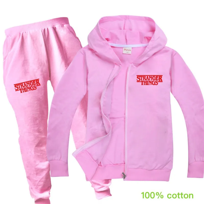 Stranger Things Kids Hoodie Pants Set Soft Cotton Long Sleeve