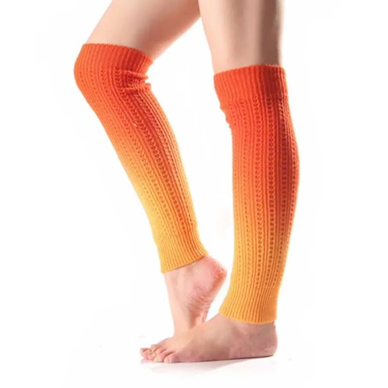 Calentadores de piernas para botas de punto de Color degradado, medias ajustadas hasta la rodilla, calcetines de invierno para mujeres y niños, triangulación de envíos