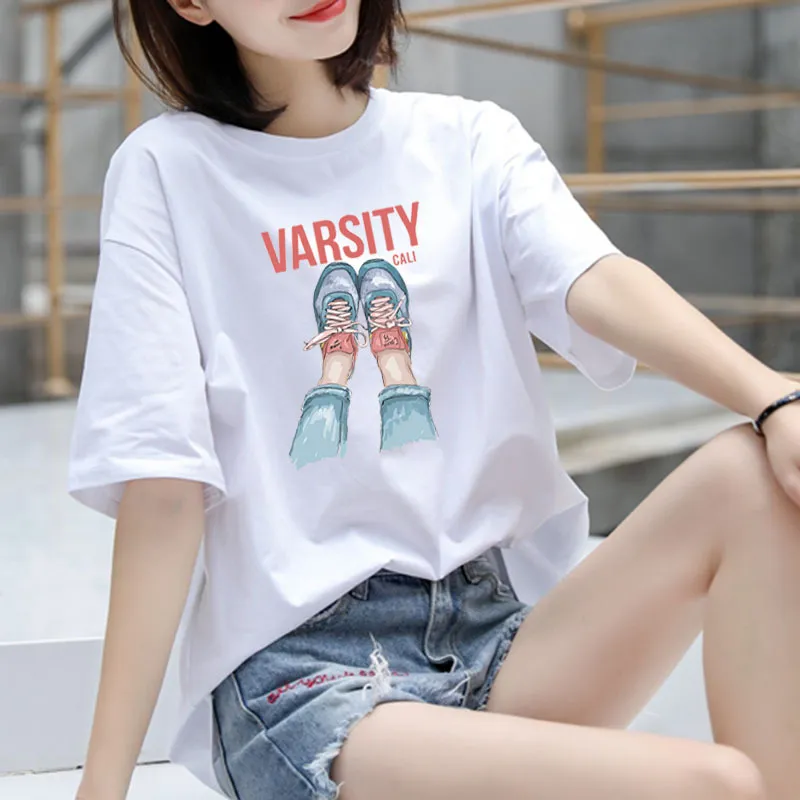 Vogue Casual Tops Camiseta De Manga Corta Para Mujer Tallas Grandes Mujer 2019 Verano Nueva Camiseta De Impresión Camiseta De Algodón Blanca Sin Mangas Mujer De 19 € | DHgate