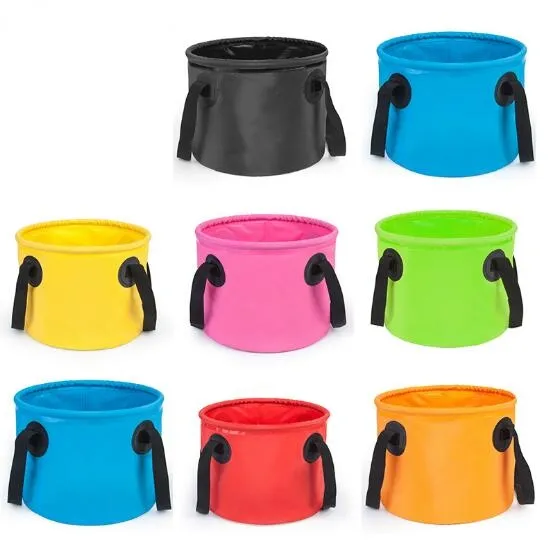 Cubo de pesca de 7 colores, 13L, almacenamiento impermeable, cubo plegable portátil para exteriores, para acampar, pescar, senderismo, cubos contenedores duraderos