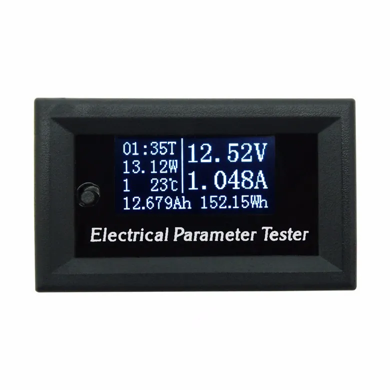 Freeshipping OLED Indicatore LED Multifunzione Capacità della batteria Tester Voltmetro Tensione Corrente Tempo Misuratore di potenza