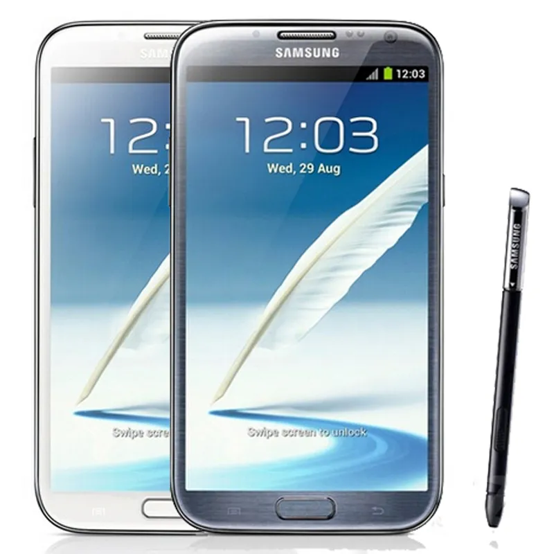 改装されたオリジナルSamsung Galaxy Note 2 N7100 N7105 5.5インチクアッドコア2GB RAM 16GB ROMロック解除3G LTEスマート携帯電話無料DHL 5PCS