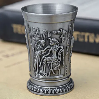 고대 이집트 금속의 유리 바 홈 칵테일 주류 구리 컵 짧은 와인 잔 파라오 클레오 파트라 라일즈 라 고령 2713