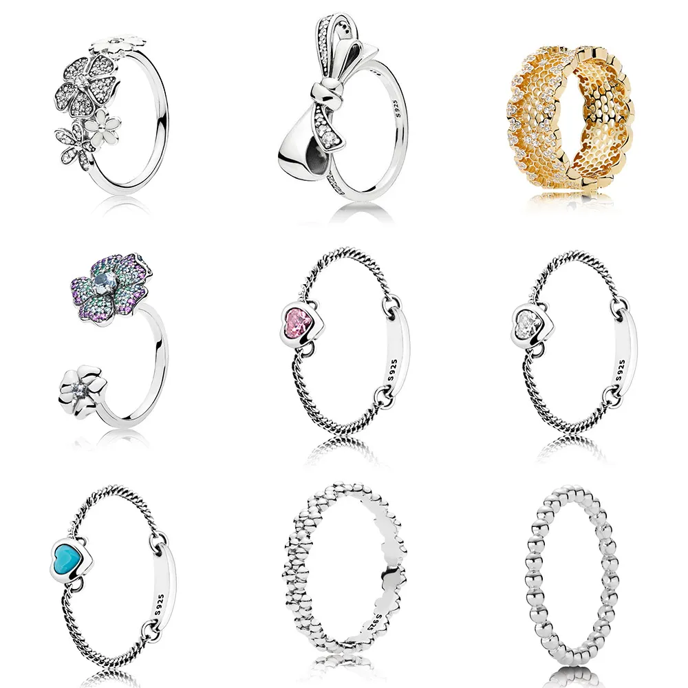 2019 Neuer Pandora-Ring aus 100 % 925er Sterlingsilber 190984CZ 197232CZ 167100CZ 197086NRPMX 197191PCZ 197191CZ 197191NYA 191035 190615