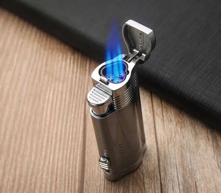 HONEST Coupe-vent Forte Flamme Briquets Triple Feu Jet Métal Torche Briquet AUCUN Gaz Gadgets Pour Hommes Fumer Outil