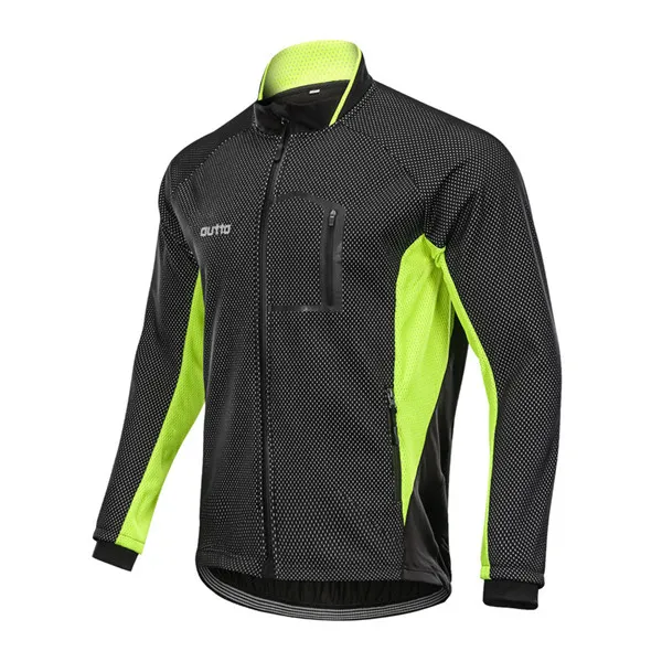 Outto Men's Cycling Vestes D'hiver Warm Up Coupe-Vent Manteau De Vélo Randonnée Camping Sports De Plein Air Fermeture Éclair Survêtement