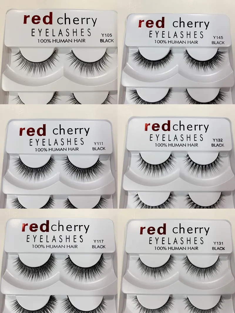 100 paires de cerises rouges faux cils 5 paires / pack 8 styles naturels longs maquillage professionnel gros yeux 13 styles en stock de haute qualité