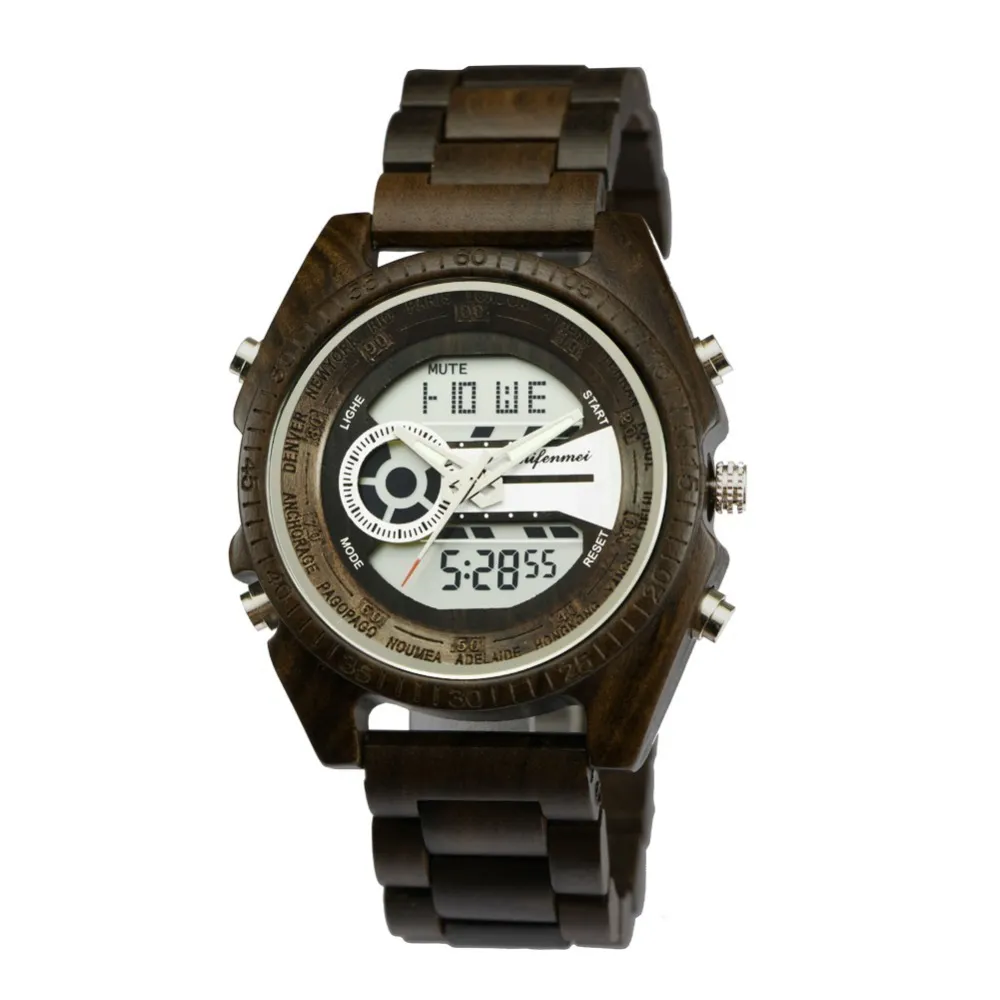 Shifenmei 2139 Antique Mens Zebra And Ebony Wood Watches
